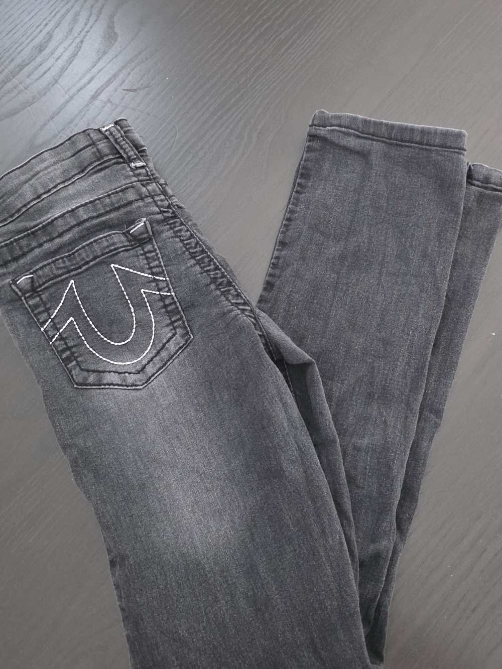 True Religion Kids Skinny Jeans in Charcoal Black